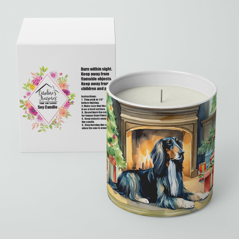 Afghan Hound Cozy Christmas Decorative Soy Candle Nature Soy Wax Essential Oil Home Decor Ideal for Bedroom Kitchen Bath Office Gift, 10 oz