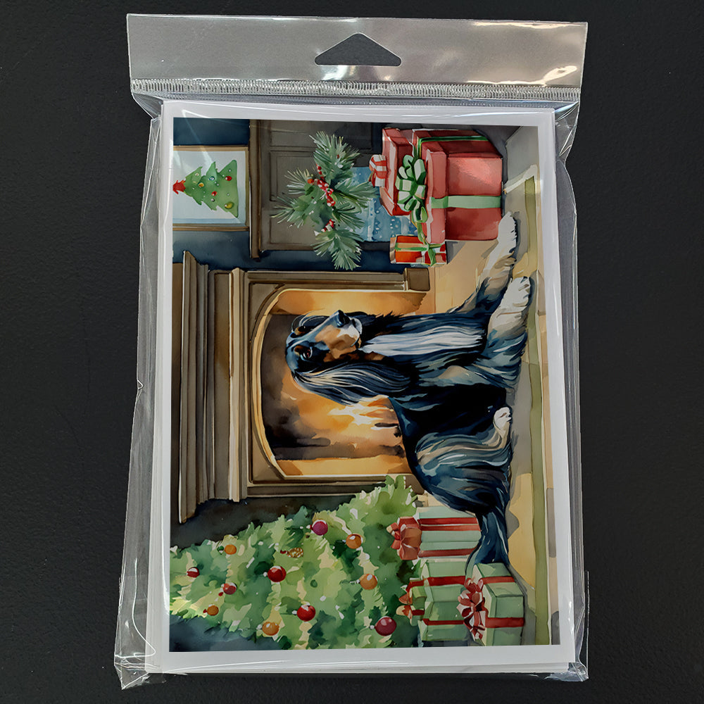 Afghan Hound Cozy Christmas Greeting Cards Pack of 8 Blank Cards with Envelopes Whimsical A7 Size 5x7