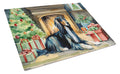 Afghan Hound Cozy Christmas Cutting Board Tempered Glass Kitchen Cutting Surface, Heat Resistant Chopping, Non-Slip Feet, Food Prep & Serving