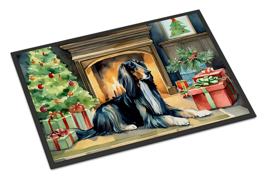 Afghan Hound Cozy Christmas Doormat Indoor Outdoor 18H X 27W Front Door Mat Rugs for Entryway, Non Slip Washable