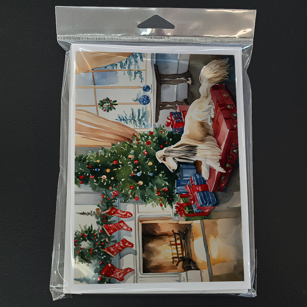 Afghan Hound Cozy Christmas Greeting Cards Pack of 8 Blank Cards with Envelopes Whimsical A7 Size 5x7