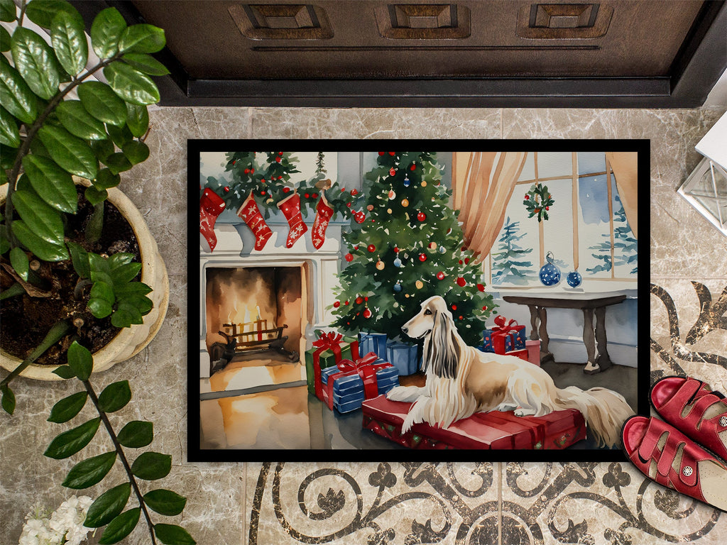 Afghan Hound Cozy Christmas Doormat Indoor Outdoor 18H X 27W Front Door Mat Rugs for Entryway, Non Slip Washable