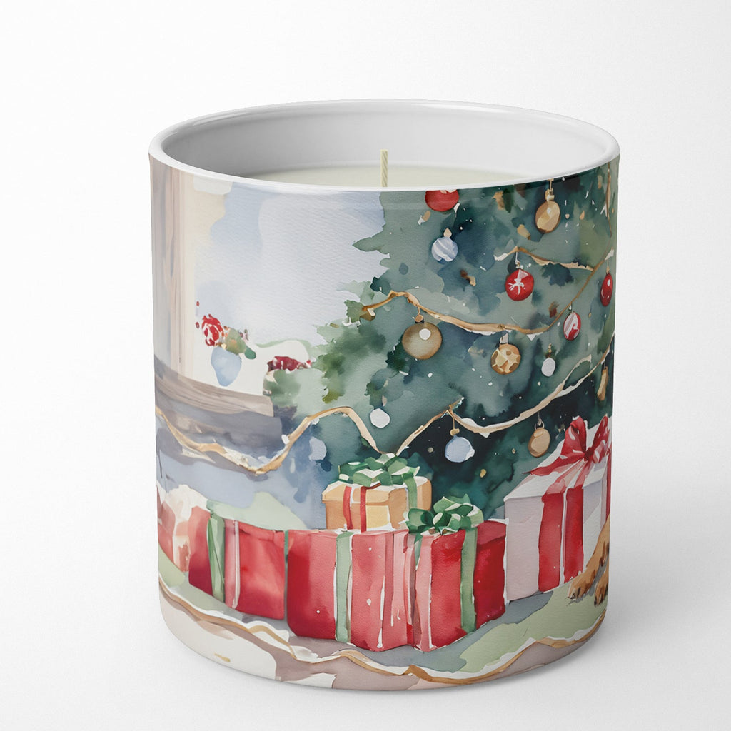 Airedale Terrier Cozy Christmas Decorative Soy Candle Nature Soy Wax Essential Oil Home Decor Ideal for Bedroom Kitchen Bath Office Gift, 10 oz