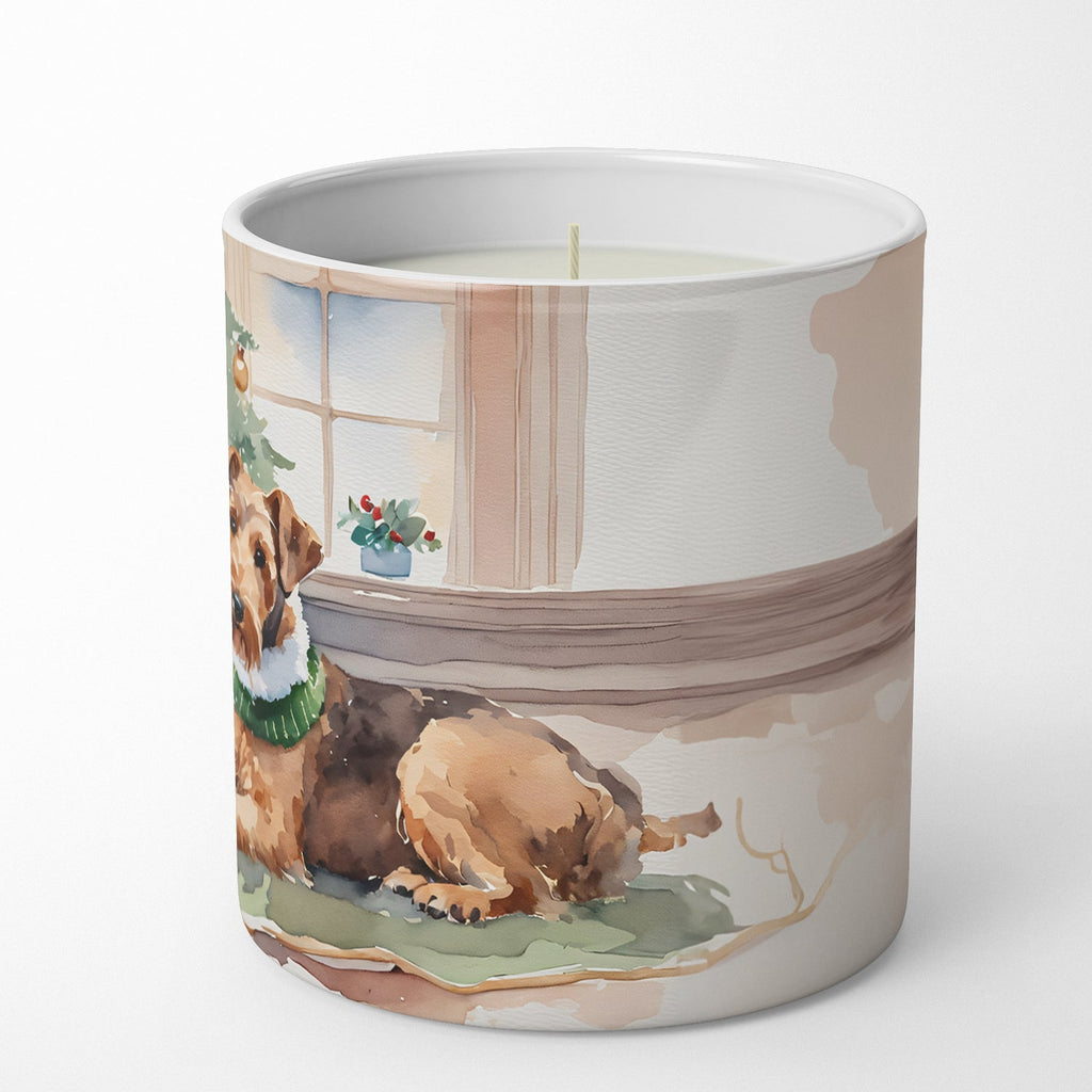Airedale Terrier Cozy Christmas Decorative Soy Candle Nature Soy Wax Essential Oil Home Decor Ideal for Bedroom Kitchen Bath Office Gift, 10 oz