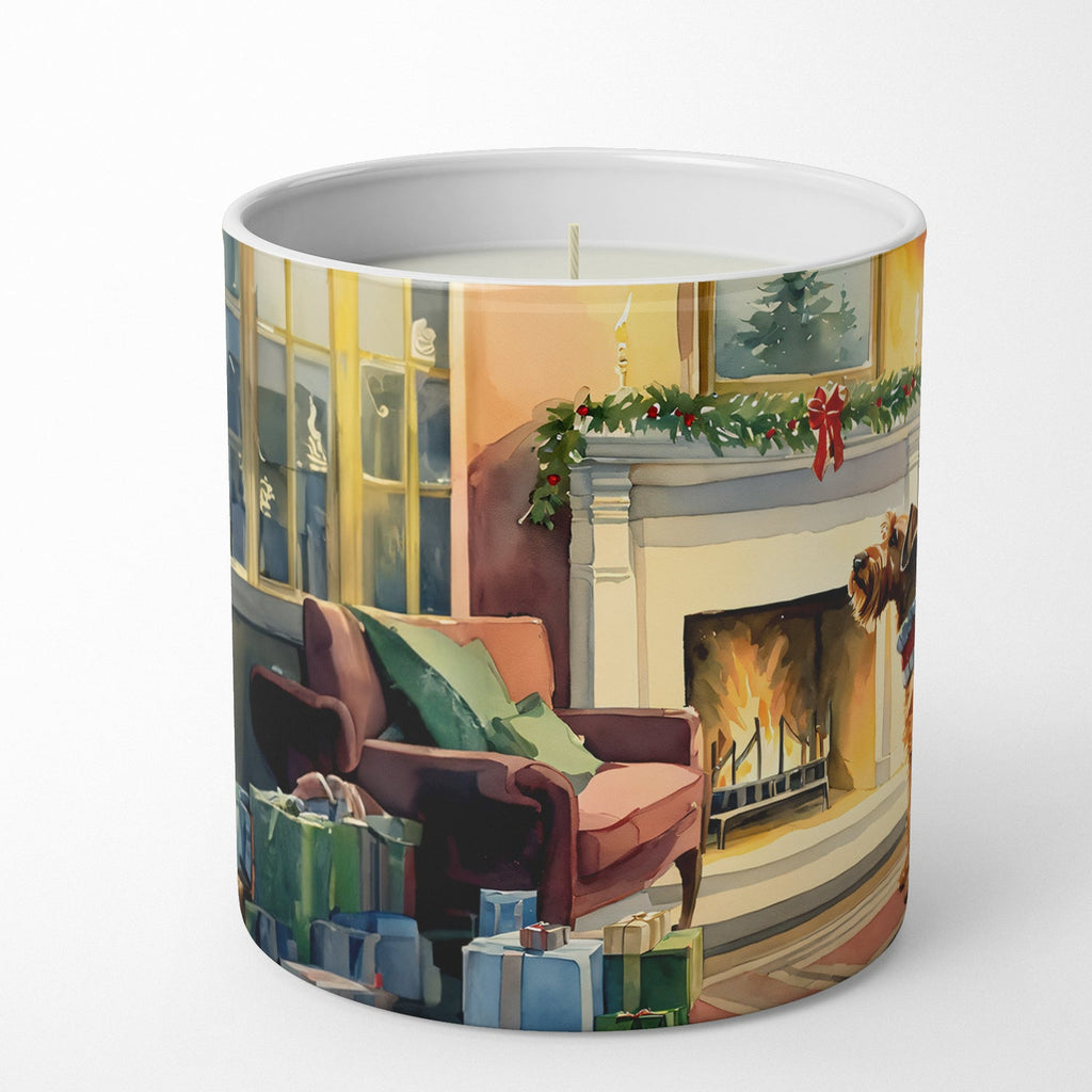 Airedale Terrier Cozy Christmas Decorative Soy Candle Nature Soy Wax Essential Oil Home Decor Ideal for Bedroom Kitchen Bath Office Gift, 10 oz