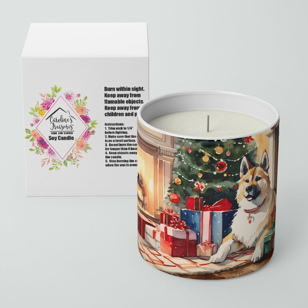 Akita Cozy Christmas Decorative Soy Candle Nature Soy Wax Essential Oil Home Decor Ideal for Bedroom Kitchen Bath Office Gift, 10 oz