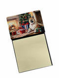 Akita Cozy Christmas Watercolor Sticky Note Holder Refillable Dispenser Desk Accessory 3x3 Pad Gift