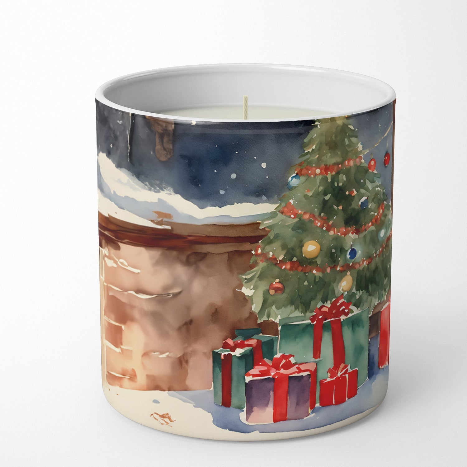 Alaskan Klee Kai Cozy Christmas Decorative Soy Candle Nature Soy Wax Essential Oil Home Decor Ideal for Bedroom Kitchen Bath Office Gift, 10 oz