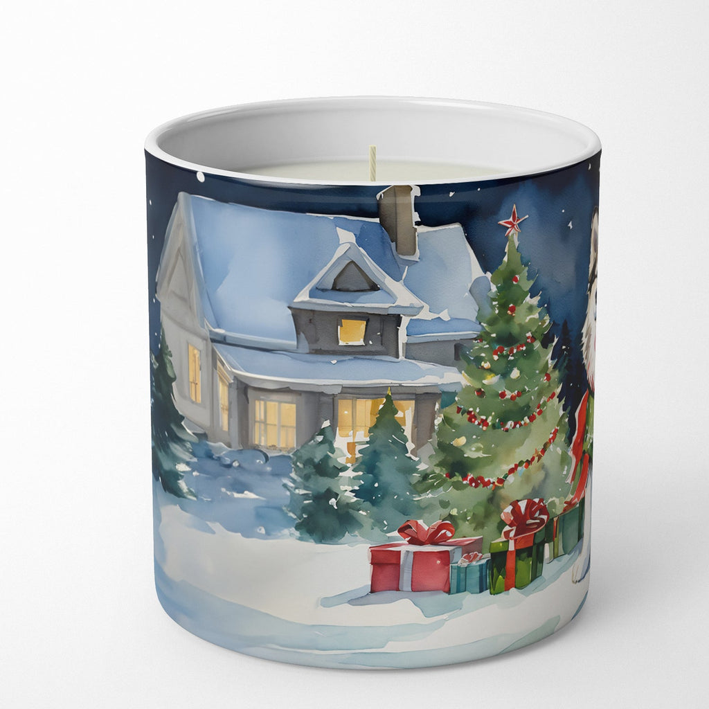 Alaskan Malamute Cozy Christmas Decorative Soy Candle Nature Soy Wax Essential Oil Home Decor Ideal for Bedroom Kitchen Bath Office Gift, 10 oz