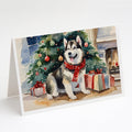 Alaskan Malamute Cozy Christmas Greeting Cards Pack of 8 Blank Cards with Envelopes Whimsical A7 Size 5x7