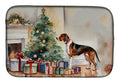 American English Coonhound Cozy Christmas Dish Drying Mat Absorbent Dish Drying Mat Pad for Kitchen Counter Dish Drainer Mat for Countertop, 14 x 21", Multicolor