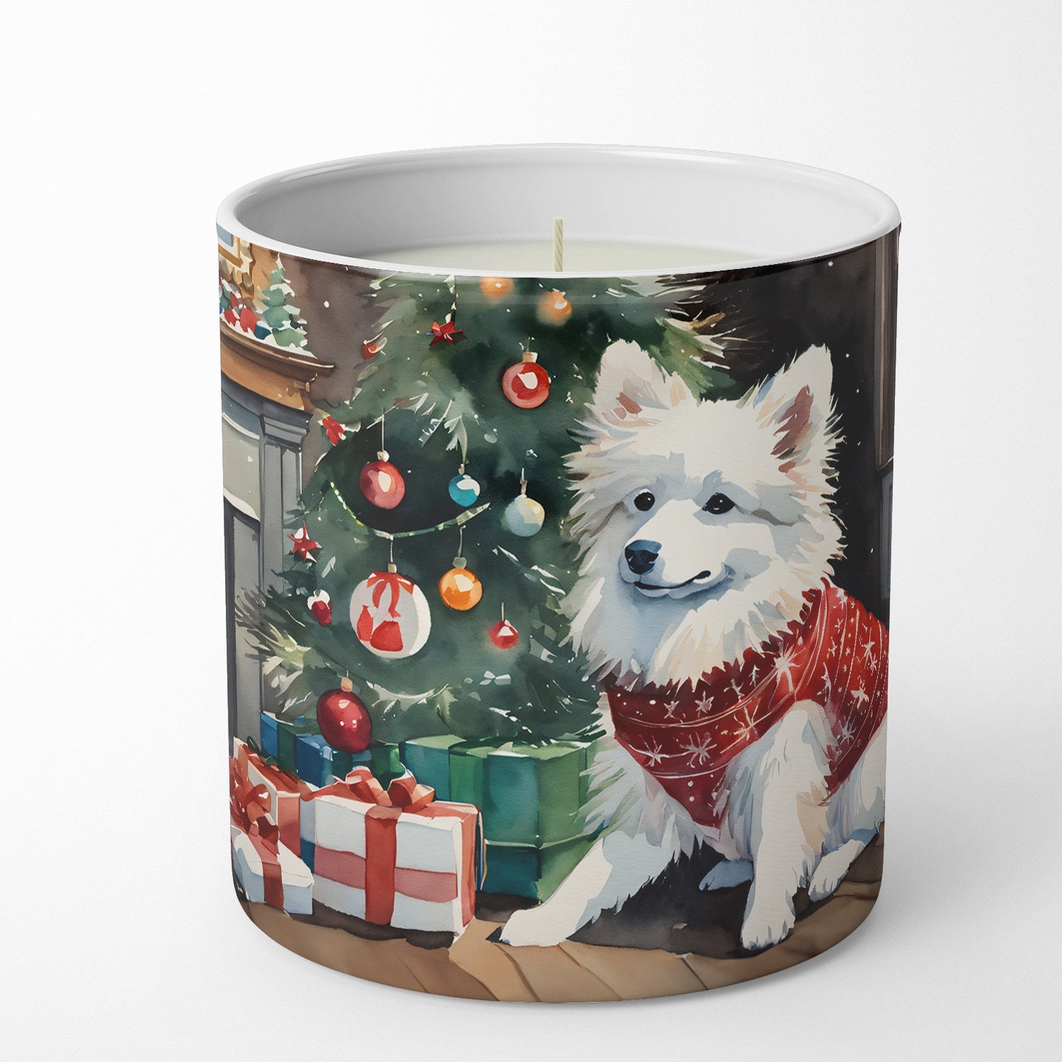 American Eskimo Cozy Christmas Decorative Soy Candle Nature Soy Wax Essential Oil Home Decor Ideal for Bedroom Kitchen Bath Office Gift, 10 oz