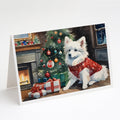 American Eskimo Cozy Christmas Greeting Cards Pack of 8 Blank Cards with Envelopes Whimsical A7 Size 5x7