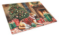 American Foxhound Cozy Christmas Cutting Board Tempered Glass Kitchen Cutting Surface, Heat Resistant Chopping, Non-Slip Feet, Food Prep & Serving