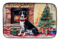 Appenzeller Sennenhund Cozy Christmas Dish Drying Mat Absorbent Dish Drying Mat Pad for Kitchen Counter Dish Drainer Mat for Countertop, 14 x 21", Multicolor