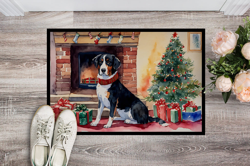 Appenzeller Sennenhund Cozy Christmas Doormat Indoor Outdoor 24H X 36W Front Door Mat Rugs for Entryway, Non Slip Washable Low Pile,