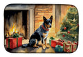 Australian Cattle Dog Cozy Christmas Dish Drying Mat Absorbent Dish Drying Mat Pad for Kitchen Counter Dish Drainer Mat for Countertop, 14 x 21", Multicolor