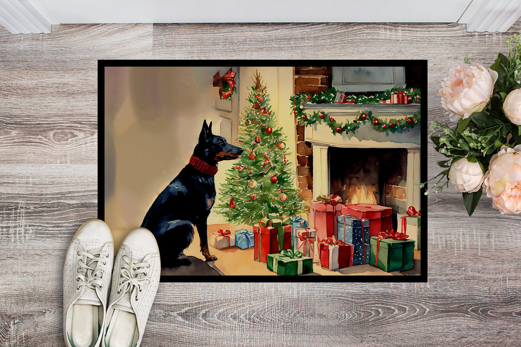 Australian Kelpie Cozy Christmas Doormat Indoor Outdoor 24H X 36W Front Door Mat Rugs for Entryway, Non Slip Washable Low Pile,