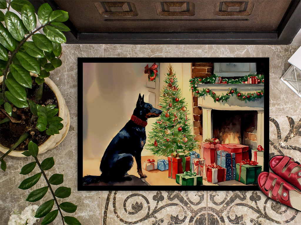 Australian Kelpie Cozy Christmas Doormat Indoor Outdoor 24H X 36W Front Door Mat Rugs for Entryway, Non Slip Washable Low Pile,
