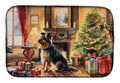 Australian Terrier Cozy Christmas Dish Drying Mat Absorbent Dish Drying Mat Pad for Kitchen Counter Dish Drainer Mat for Countertop, 14 x 21", Multicolor