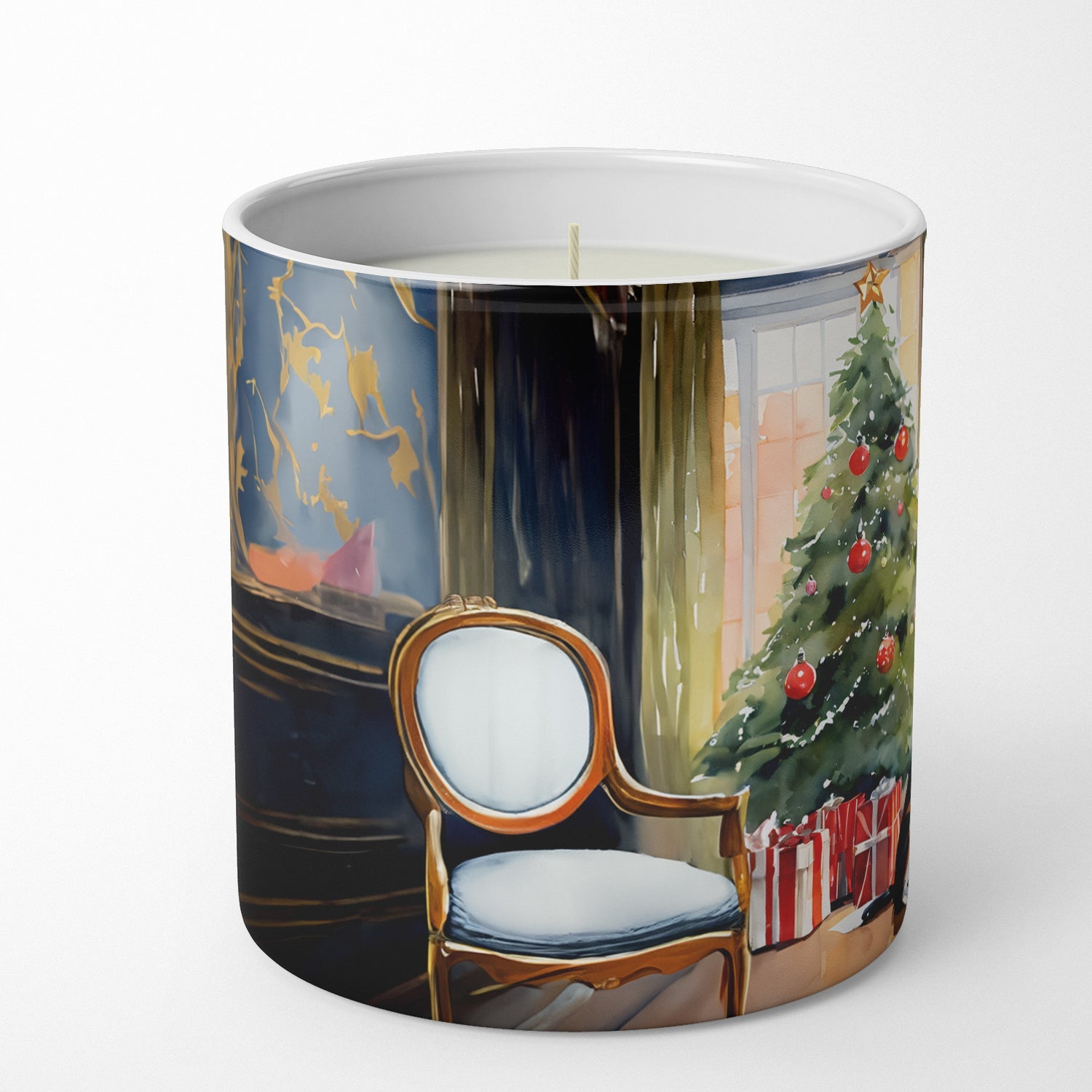 Basenji Cozy Christmas Decorative Soy Candle Nature Soy Wax Essential Oil Home Decor Ideal for Bedroom Kitchen Bath Office Gift, 10 oz