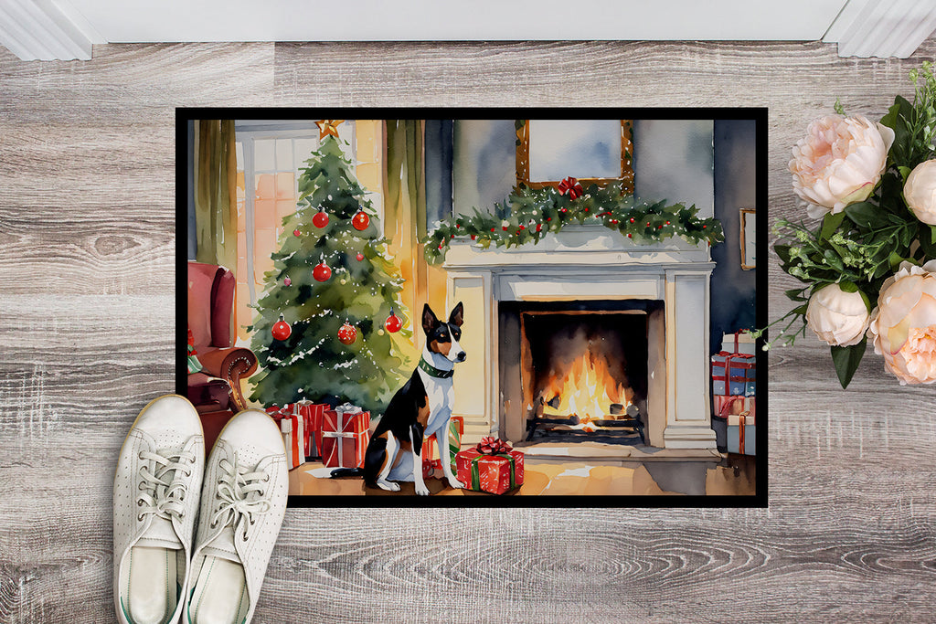 Basenji Cozy Christmas Doormat Indoor Outdoor 18H X 27W Front Door Mat Rugs for Entryway, Non Slip Washable