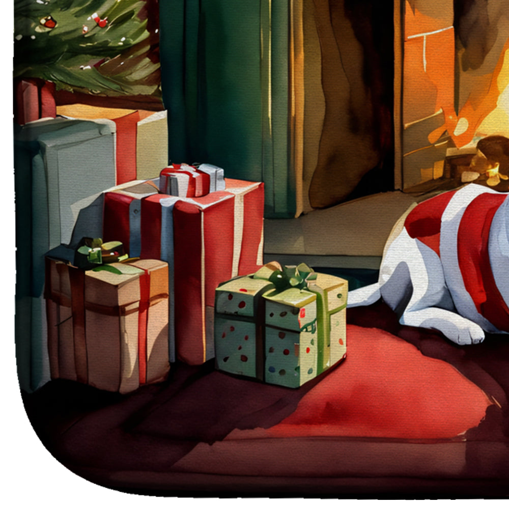 Beagle Cozy Christmas Dish Drying Mat Absorbent Dish Drying Mat Pad for Kitchen Counter Dish Drainer Mat for Countertop, 14 x 21", Multicolor