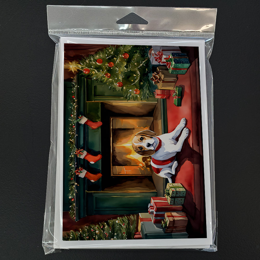 Beagle Cozy Christmas Greeting Cards Pack of 8 Blank Cards with Envelopes Whimsical A7 Size 5x7