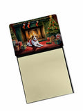 Beagle Cozy Christmas Watercolor Sticky Note Holder Refillable Dispenser Desk Accessory 3x3 Pad Gift