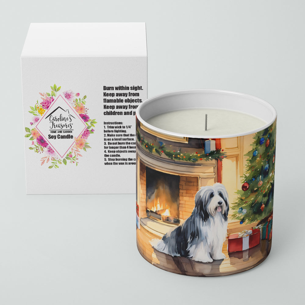 Bearded Collie Cozy Christmas Decorative Soy Candle Nature Soy Wax Essential Oil Home Decor Ideal for Bedroom Kitchen Bath Office Gift, 10 oz