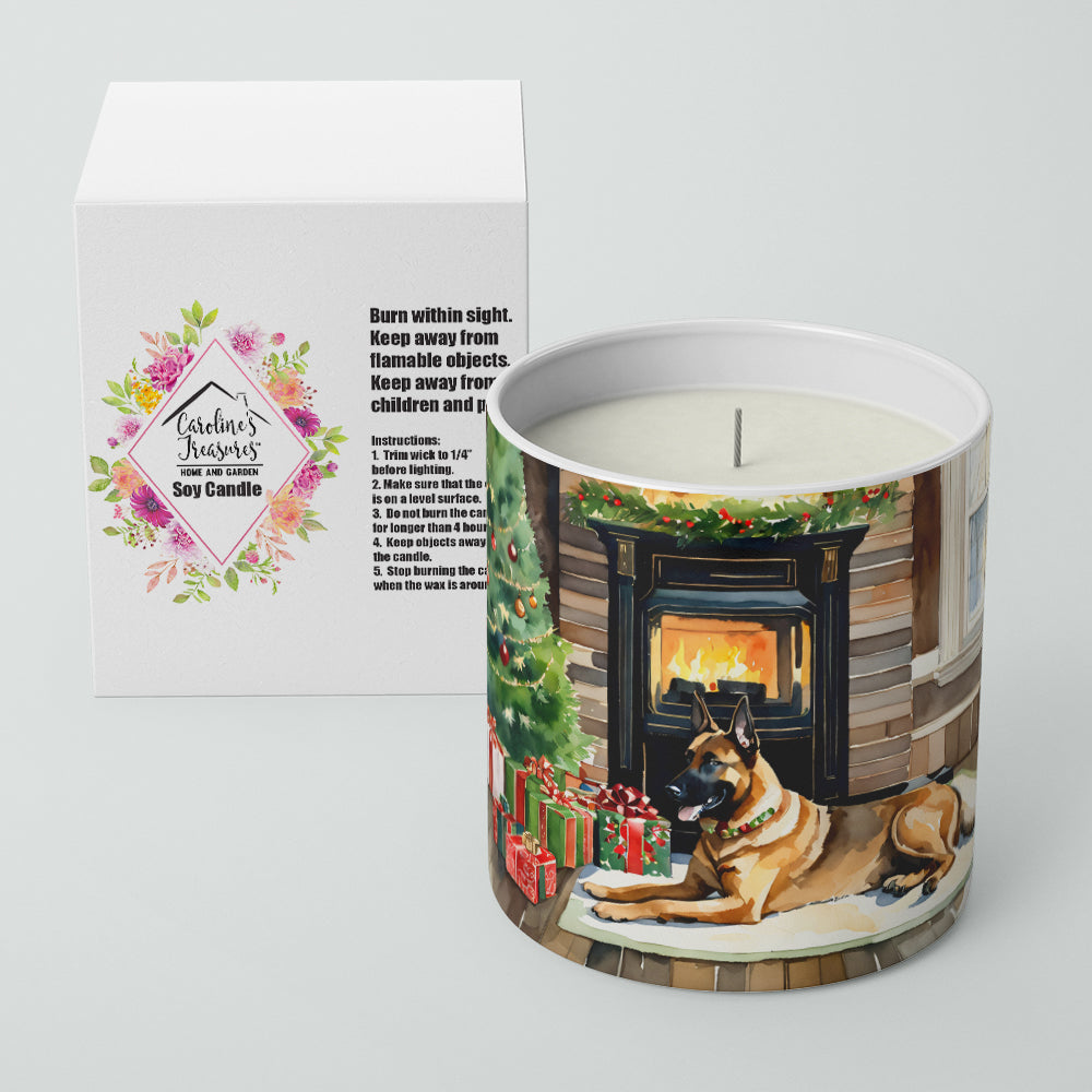Belgian Malinois Cozy Christmas Decorative Soy Candle Nature Soy Wax Essential Oil Home Decor Ideal for Bedroom Kitchen Bath Office Gift, 10 oz