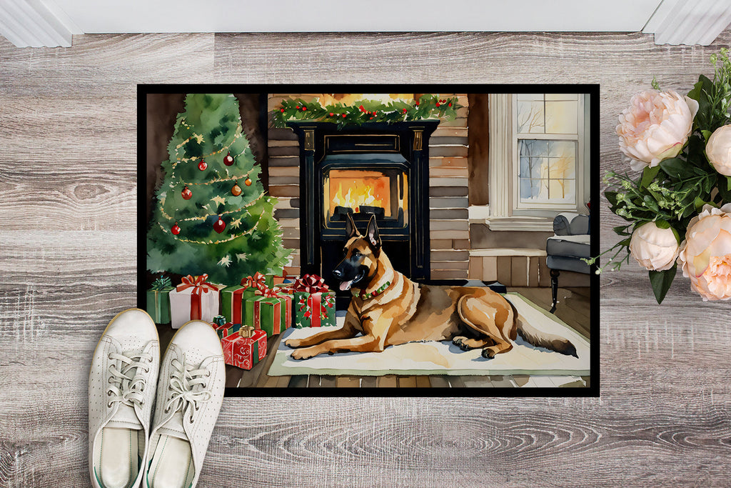 Belgian Malinois Cozy Christmas Doormat Indoor Outdoor 24H X 36W Front Door Mat Rugs for Entryway, Non Slip Washable Low Pile,
