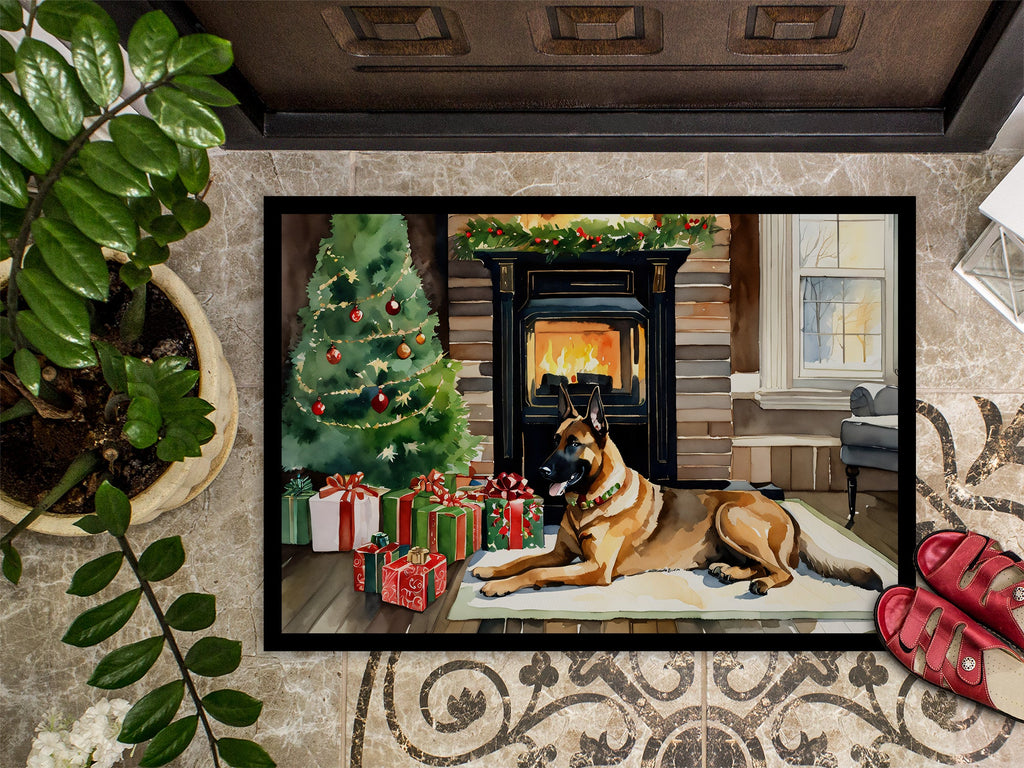 Belgian Malinois Cozy Christmas Doormat Indoor Outdoor 18H X 27W Front Door Mat Rugs for Entryway, Non Slip Washable