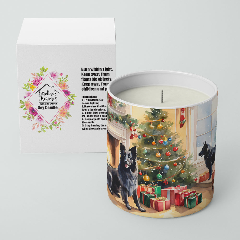 Belgian Sheepdog Cozy Christmas Decorative Soy Candle Nature Soy Wax Essential Oil Home Decor Ideal for Bedroom Kitchen Bath Office Gift, 10 oz