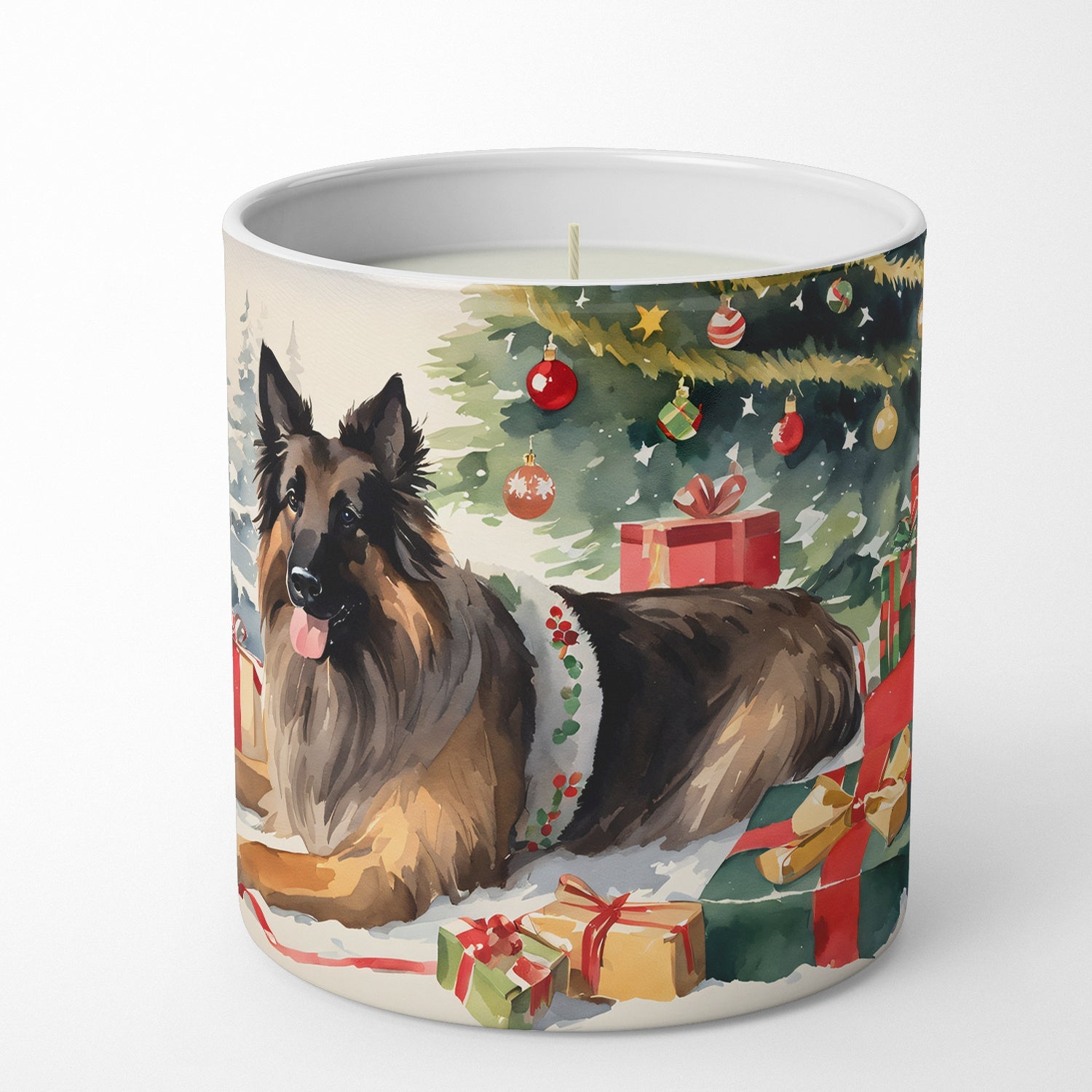 Belgian Tervuren Cozy Christmas Decorative Soy Candle Nature Soy Wax Essential Oil Home Decor Ideal for Bedroom Kitchen Bath Office Gift, 10 oz