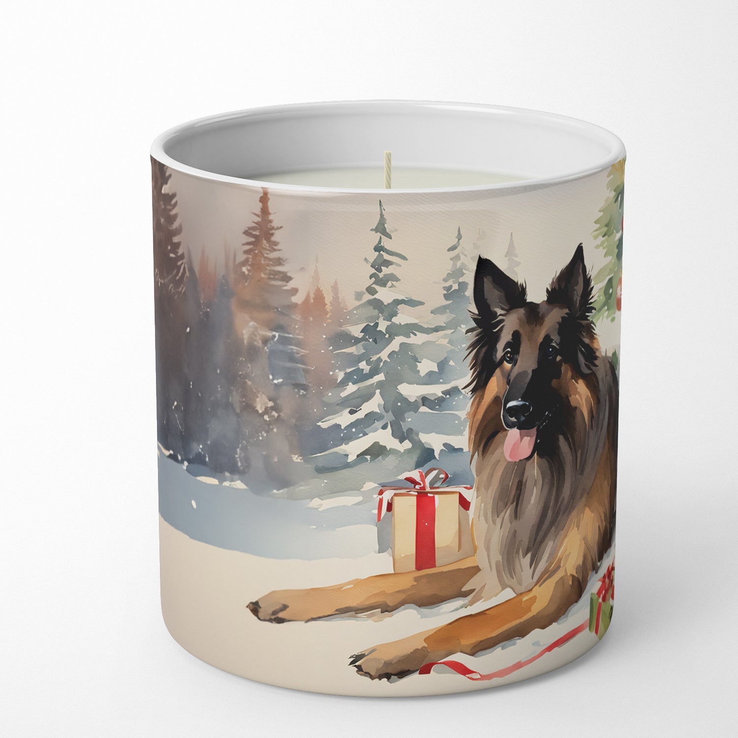Belgian Tervuren Cozy Christmas Decorative Soy Candle Nature Soy Wax Essential Oil Home Decor Ideal for Bedroom Kitchen Bath Office Gift, 10 oz