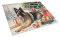 Belgian Tervuren Cozy Christmas Cutting Board Tempered Glass Kitchen Cutting Surface, Heat Resistant Chopping, Non-Slip Feet, Food Prep & Serving