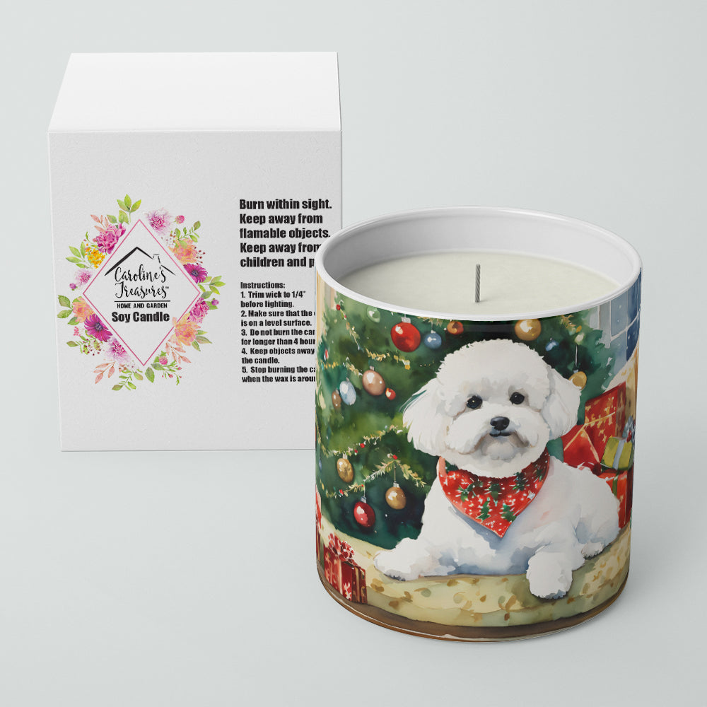 Bichon Frise Cozy Christmas Decorative Soy Candle Nature Soy Wax Essential Oil Home Decor Ideal for Bedroom Kitchen Bath Office Gift, 10 oz