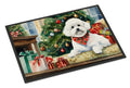 Bichon Frise Cozy Christmas Doormat Indoor Outdoor 24H X 36W Front Door Mat Rugs for Entryway, Non Slip Washable Low Pile,