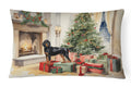 Black and Tan Coonhound Cozy Christmas Decorative Throw Pillow 12x16 Indoor Outdoor Accent Cushion, Fabric Cover with Insert for Sofa, Bed, Porch & Living Room