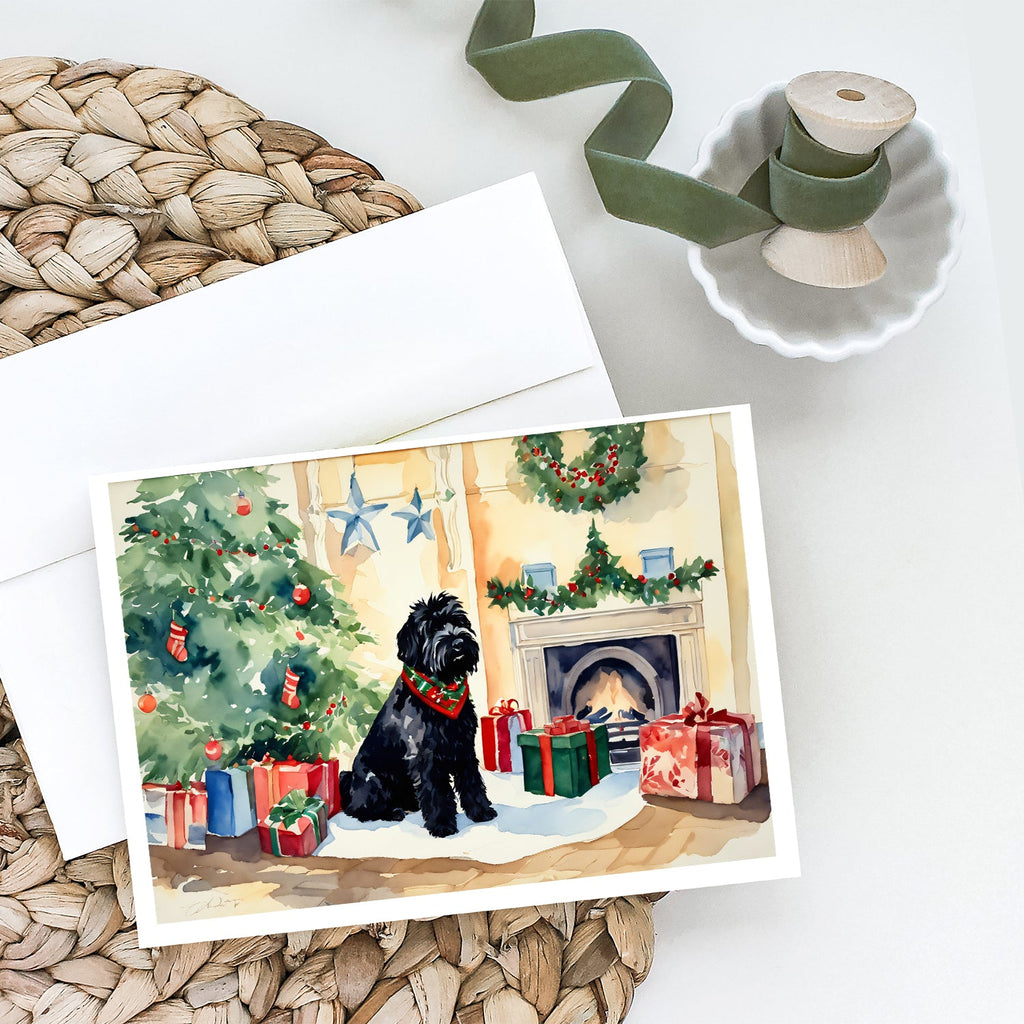 Black Russian Terrier Cozy Christmas Greeting Cards Pack of 8 Blank Cards with Envelopes Whimsical A7 Size 5x7
