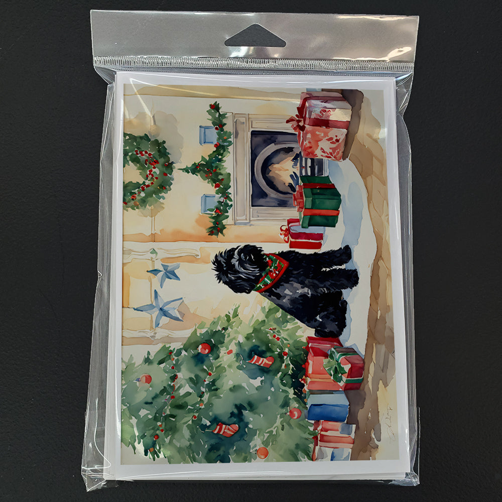 Black Russian Terrier Cozy Christmas Greeting Cards Pack of 8 Blank Cards with Envelopes Whimsical A7 Size 5x7