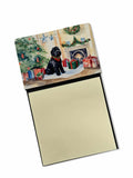 Black Russian Terrier Cozy Christmas Watercolor Sticky Note Holder Refillable Dispenser Desk Accessory 3x3 Pad Gift