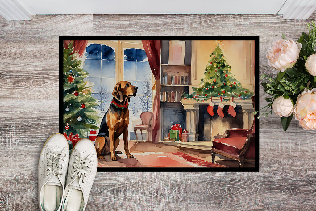 Bloodhound Cozy Christmas Doormat Indoor Outdoor 18H X 27W Front Door Mat Rugs for Entryway, Non Slip Washable