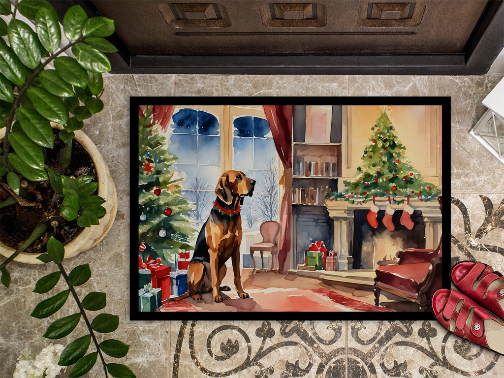 Bloodhound Cozy Christmas Doormat Indoor Outdoor 18H X 27W Front Door Mat Rugs for Entryway, Non Slip Washable