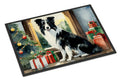 Border Collie Cozy Christmas Doormat Indoor Outdoor 24H X 36W Front Door Mat Rugs for Entryway, Non Slip Washable Low Pile,