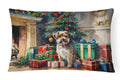 Border Terrier Cozy Christmas Decorative Throw Pillow 12x16 Indoor Outdoor Accent Cushion, Fabric Cover with Insert for Sofa, Bed, Porch & Living Room