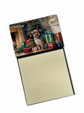 Border Terrier Cozy Christmas Watercolor Sticky Note Holder Refillable Dispenser Desk Accessory 3x3 Pad Gift