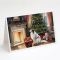 Borzoi Cozy Christmas Greeting Cards Pack of 8 Blank Cards with Envelopes Whimsical A7 Size 5x7