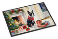 Boston Terrier Cozy Christmas Doormat Indoor Outdoor 18H X 27W Front Door Mat Rugs for Entryway, Non Slip Washable